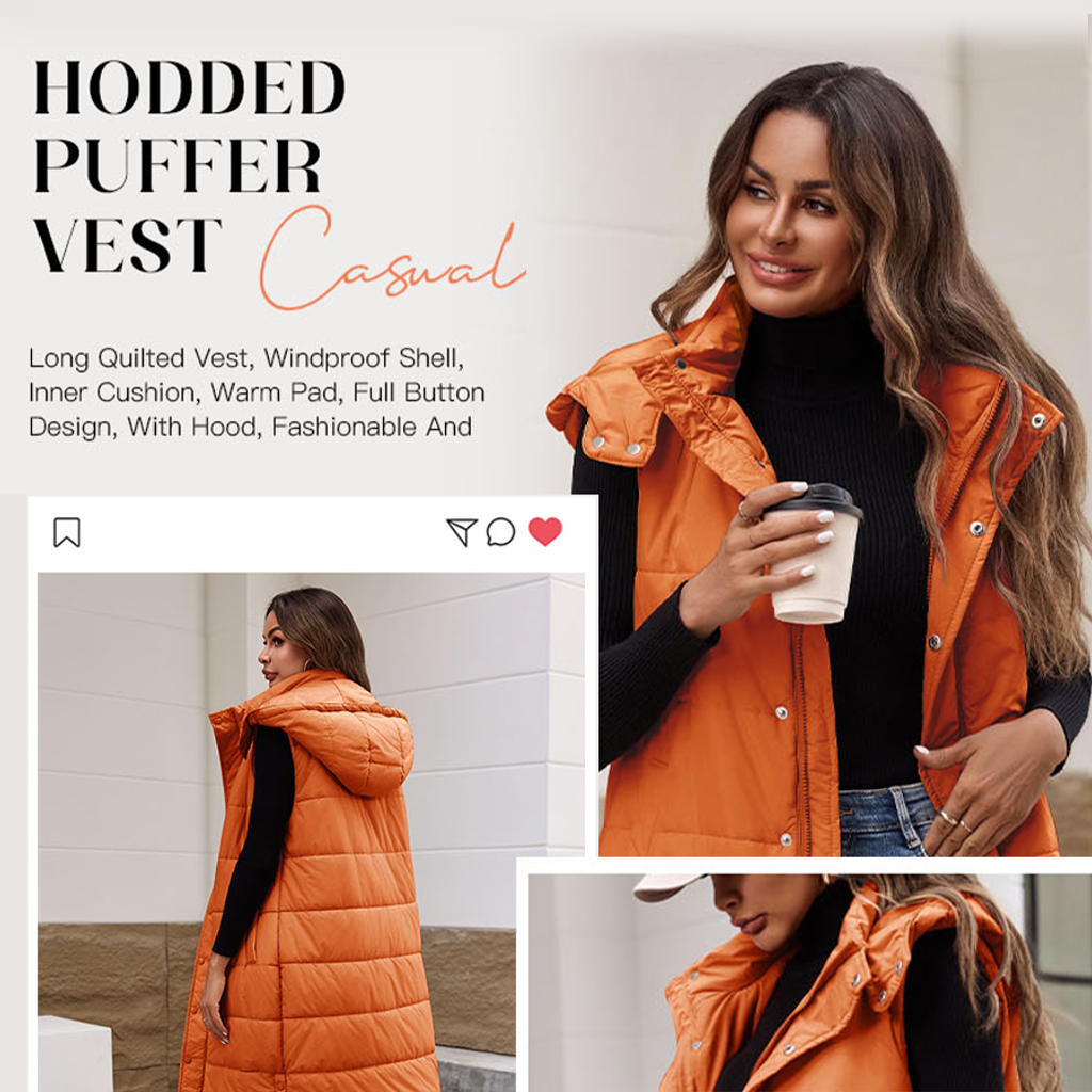  🔥HOT SALE 50% OFF🔥 Women's Long Puffer Vest 