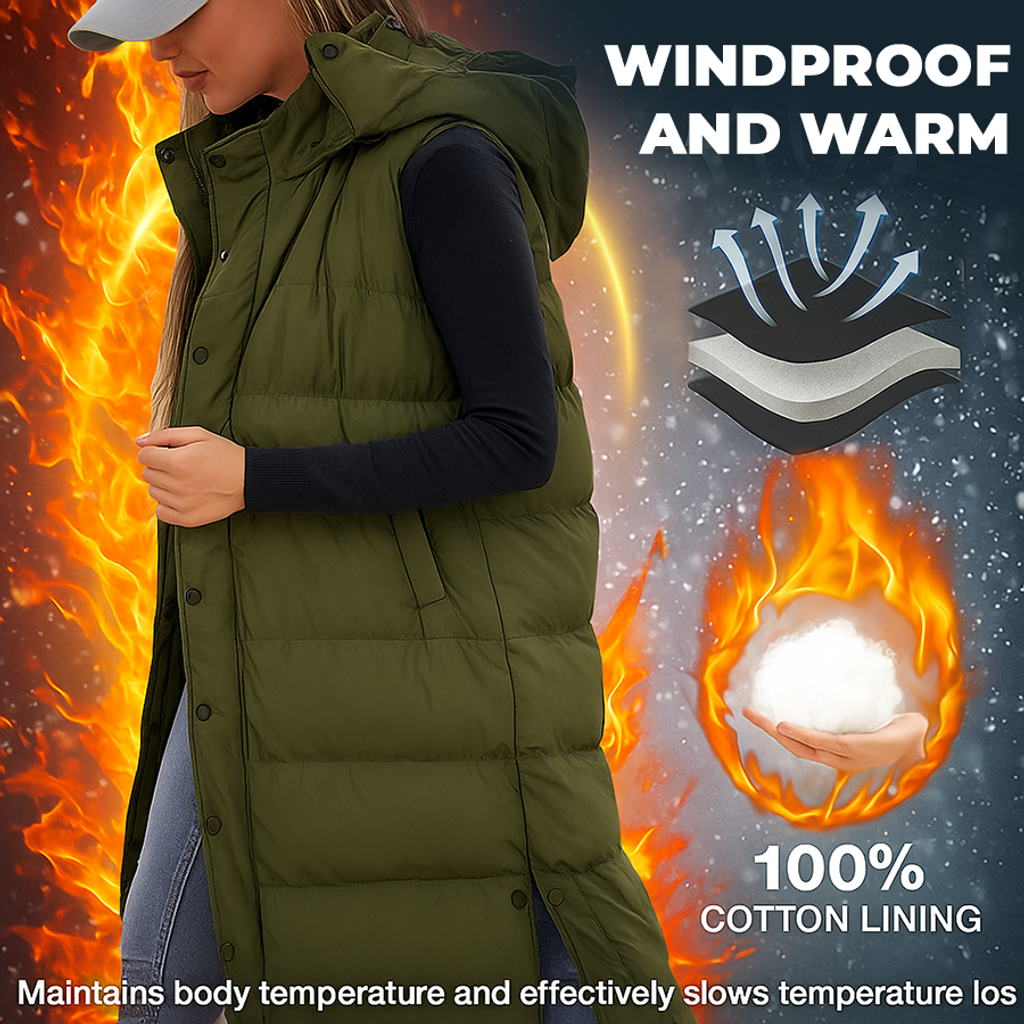  🔥HOT SALE 50% OFF🔥 Women's Long Puffer Vest 