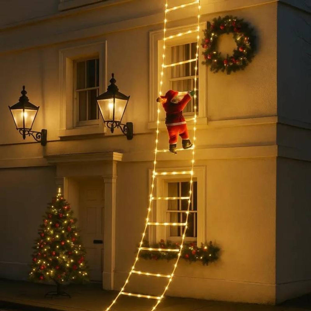 LED Santa Climbing Ladder Light